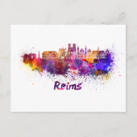 Reims skyline in watercolor