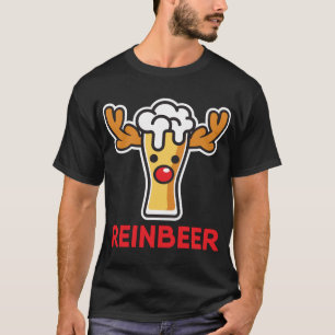 Rein-Beer Reindeer Funny Christmas Drinking Gift T-Shirt