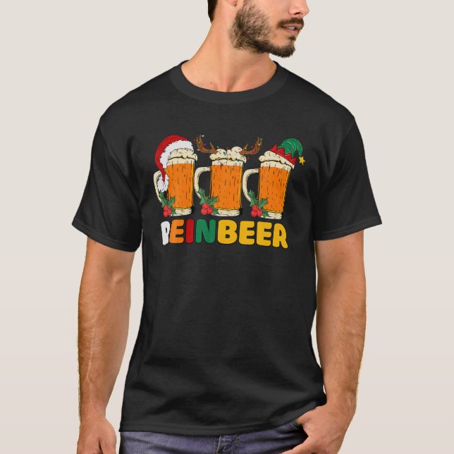 Reinbeer Funny Reindeer Christmas Beer Xmas Gift T-Shirt (Front)