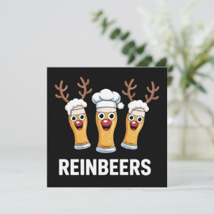 Reinbeers Funny Reindeer Beer Christmas Drinking  Holiday Card