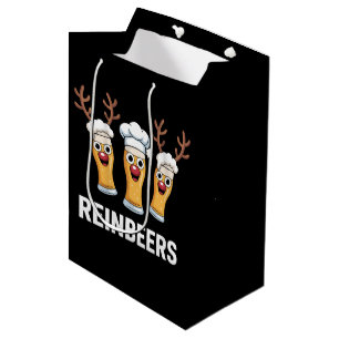 Reinbeers Funny Reindeer Beer Christmas Drinking Medium Gift Bag