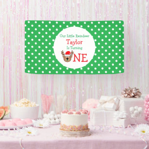 Reindeer 1st Birthday Banner