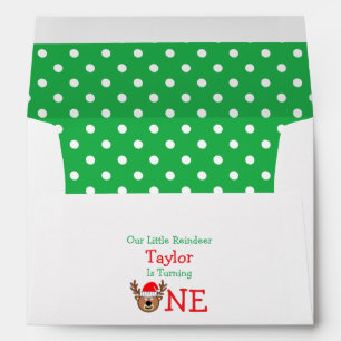 Reindeer 1st Birthday Envelope