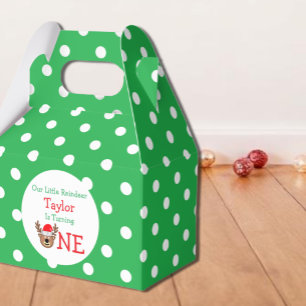 Reindeer 1st Birthday Favor Box