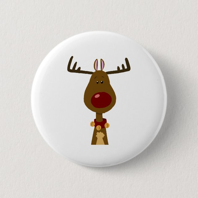 Reindeer 2 Inch Round Button (Front)