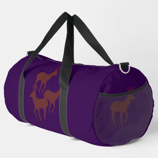 Reindeer 3 Athletic Gym Carry On Purple   Duffle Bag (Right Corner)