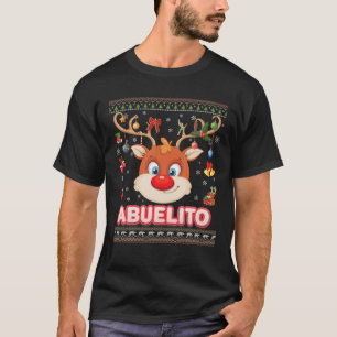 Reindeer Abuelito Face Merry Christmas Santa Elf S T-Shirt