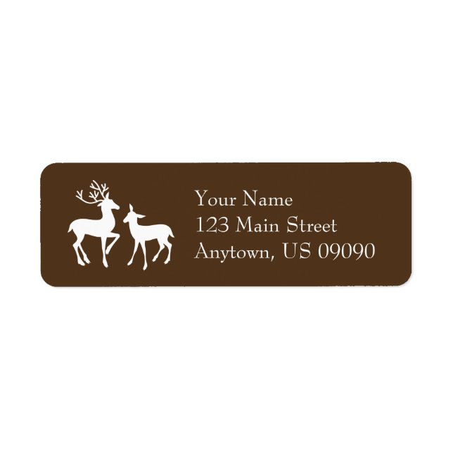 Reindeer Address Labels (Brown) (Front)