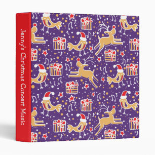 Reindeer and bird pattern Christmas holiday folder Binder