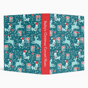 Reindeer and bird pattern Christmas holiday folder Binder