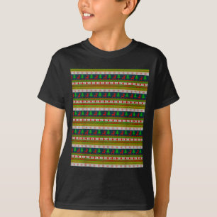Reindeer And Christmas Tree Knit Pattern T-Shirt