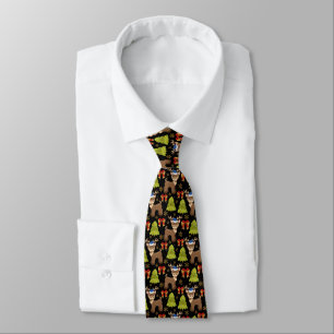Reindeer and Christmas Trees Neck Tie