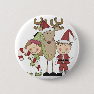 Reindeer and Elves T-shirts and Gifts 2 Inch Round Button