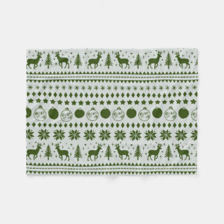 Reindeer and Festive Christmas Fleece Blanket