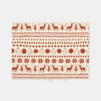 Reindeer and Festive Christmas Fleece Blanket