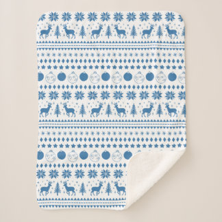 Reindeer and Festive Christmas Sherpa Blanket