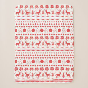 Reindeer and Festive Christmas Sherpa Blanket