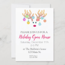 Reindeer and Ornaments Party Invitation