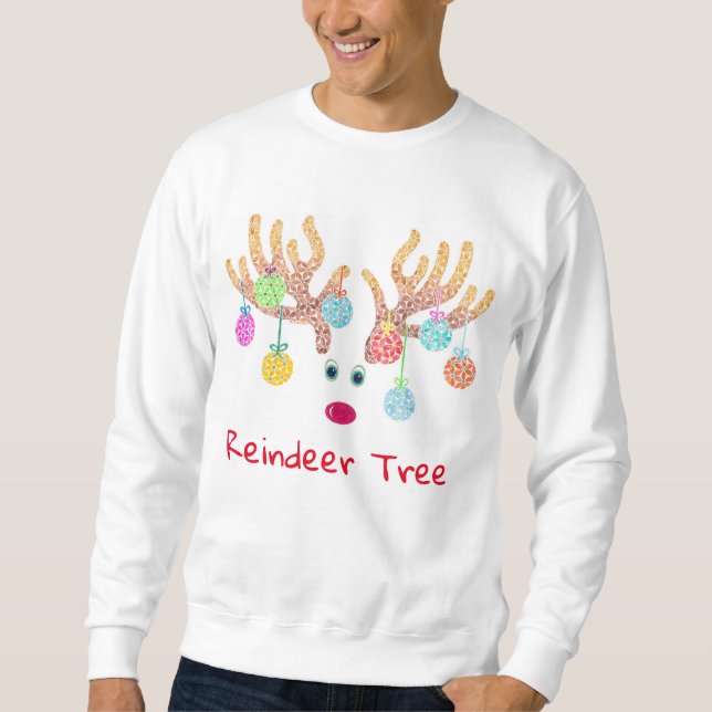 Reindeer and Ornaments Sweatshirt (Front)