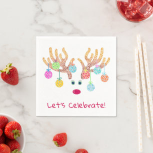 Reindeer and OrnamPaper Napkins