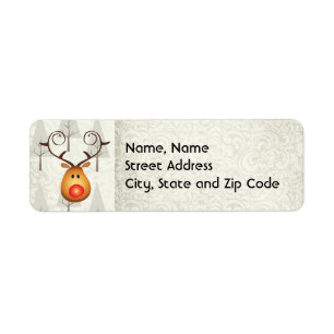 Reindeer and Santa Christmas Address Label