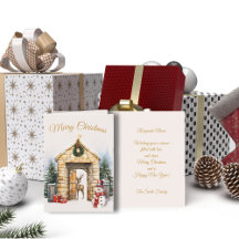 Reindeer And Snowman Christmas Card