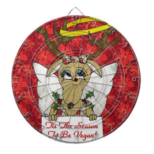 Reindeer Angel Tis The Season to Be Vegan Dartboard