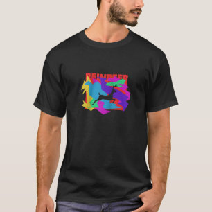 Reindeer Animal Mosaik Puzzle Raglan Baseball Tee
