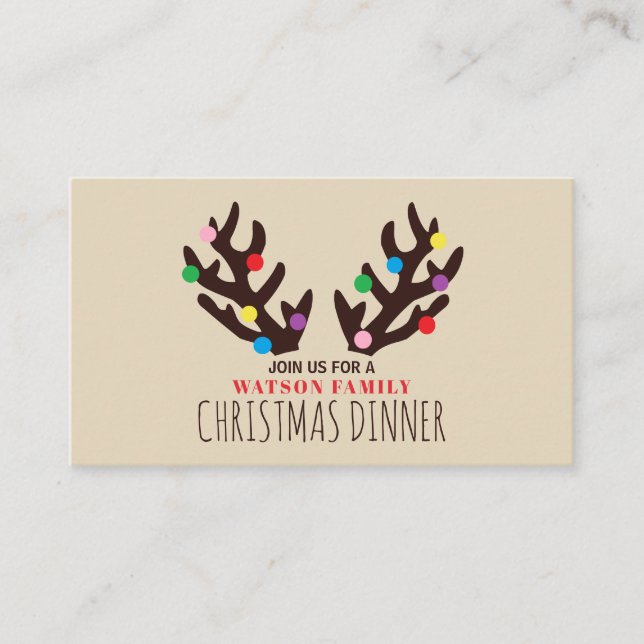 Reindeer Antlers, Invitation de billets de Noël (Devant)