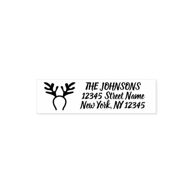 Reindeer antlers self inking return address stamps (Design)