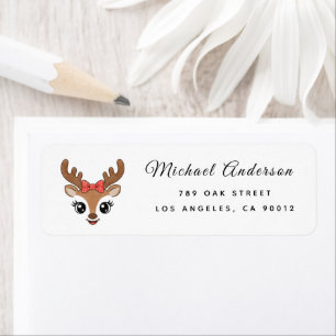 Reindeer Baby Shower Return Address Label