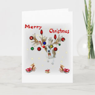 reindeer Basenji Christmas card