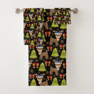 Reindeer Bath Towel Set