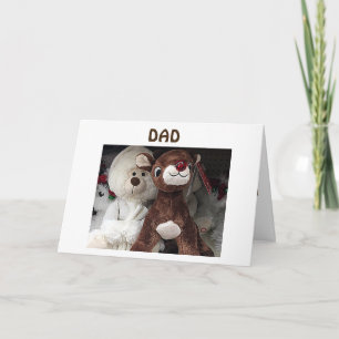 REINDEER/BEAR SAY "MERRY CHRISTMAS DAD" HOLIDAY CARD
