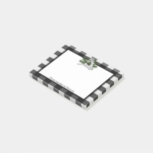 Reindeer Buffalo Plaid Personalized Post-it Notes