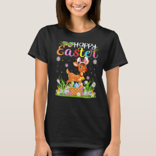 Reindeer Bunny Egg Hunting Funny Reindeer Happy Ea T-Shirt