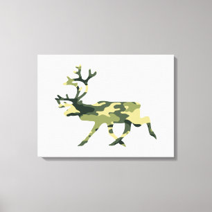 Reindeer / Caribou Woodland Camouflage / Camo Canvas Print