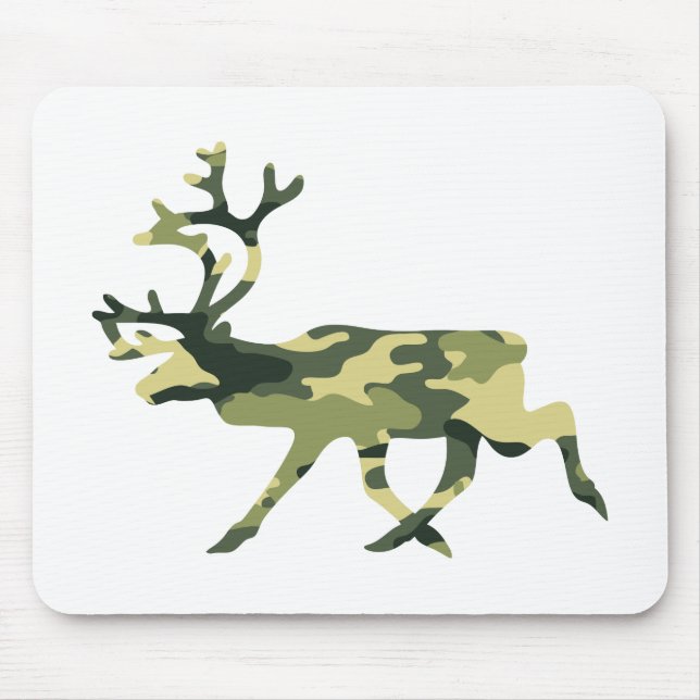 Reindeer / Caribou Woodland Camouflage / Camo Mouse Pad (Front)