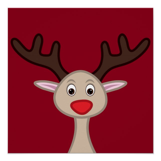 Reindeer cartoon character poster (Front)
