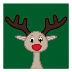 Reindeer cartoon character poster