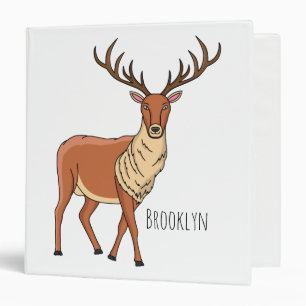 Reindeer cartoon illustration binder