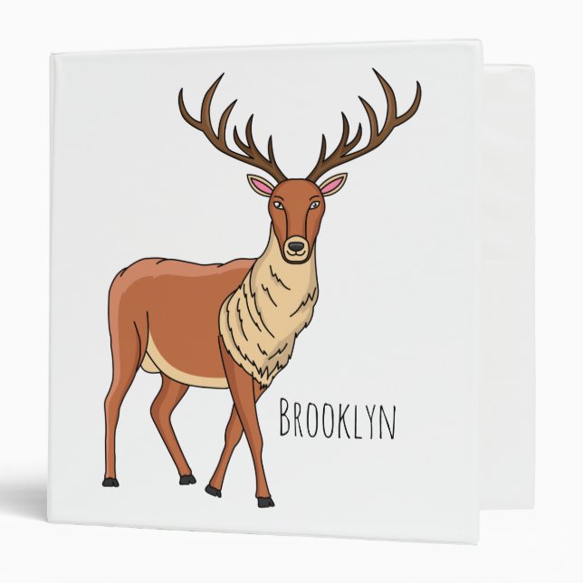 Reindeer cartoon illustration binder (Front/Inside)