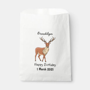 Reindeer cartoon illustration favour bag