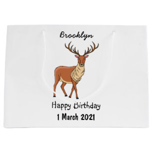 Reindeer cartoon illustration large gift bag