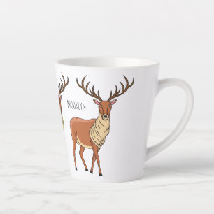 Reindeer cartoon illustration latte mug