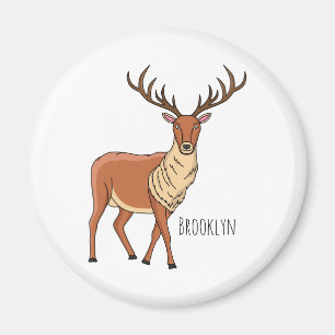 Reindeer cartoon illustration magnet