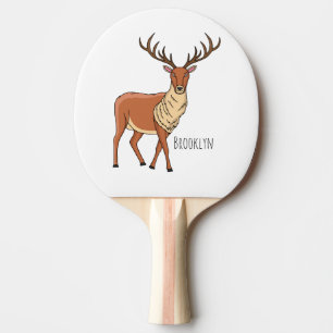 Reindeer cartoon illustration ping pong paddle