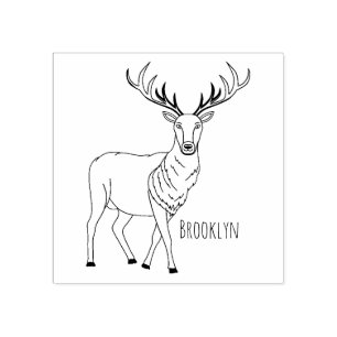 Reindeer cartoon illustration rubber stamp