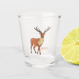 Reindeer cartoon illustration shot glass