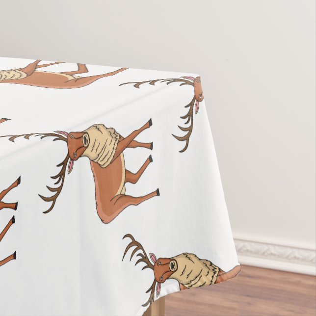 Reindeer cartoon illustration  tablecloth (In Situ)